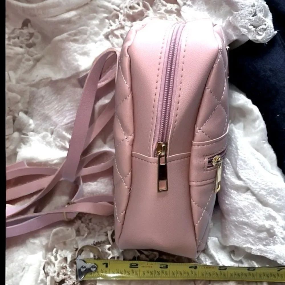 White Leather Mini-Backpack, New - Picture 5 of 14